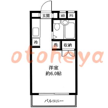 楽器ピアノ可相談 の 賃貸物件 1K 4.8万円の図面１