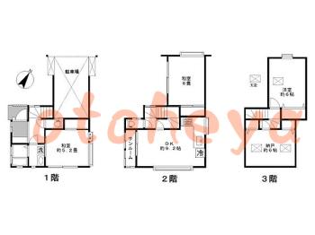 楽器ピアノ可相談 の 賃貸物件 3SDK 21万円の図面１