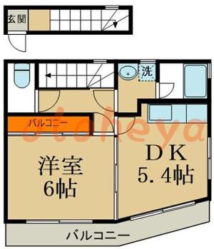 楽器ピアノ可相談 の 賃貸物件 1DK 5.9万円の図面１