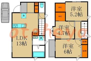 楽器ピアノ可相談 の 賃貸物件 3LDK 15万円の図面１