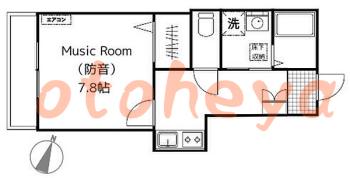 楽器ピアノ可相談 の 賃貸物件 1K 13.5万円の図面１