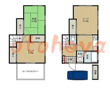 新築の楽器可相談 の 賃貸物件 2LDK 15.3万円の図面１