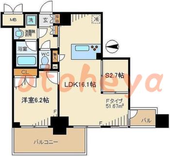 楽器ピアノ可相談 の 賃貸物件 1SLDK 18.3万円の図面１