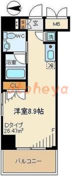 楽器ピアノ可相談 の 賃貸物件 1R 10.4万円の図面１