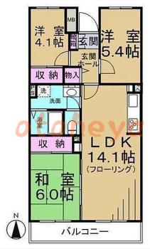 楽器ピアノ可相談 の 賃貸物件 3LDK 17.2万円の図面１