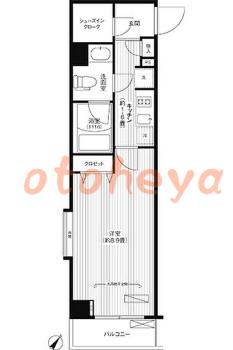 楽器ピアノ可相談 の 賃貸物件 1K 11万円の図面１