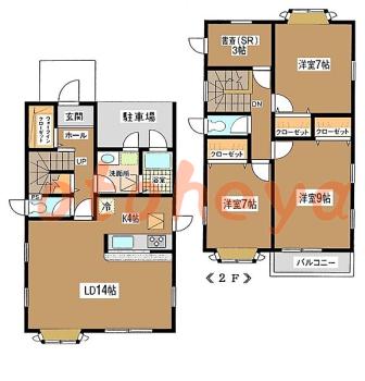楽器ピアノ可相談 の 賃貸物件 3SLDK 26万円の図面１