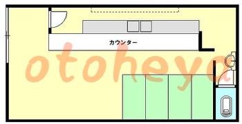 楽器ピアノ可相談 の 賃貸物件  9.8万円の図面１