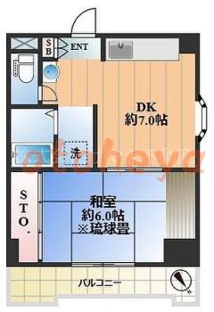 楽器ピアノ可相談 の 賃貸物件 1DK 8.2万円の図面１