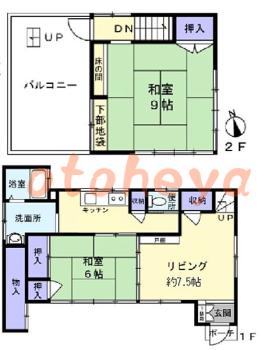 楽器ピアノ可相談 の 賃貸物件 3K 14万円の図面１