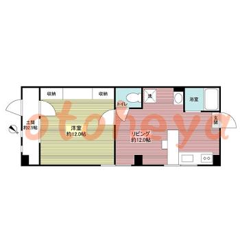 楽器ピアノ可相談 の 賃貸物件 1LDK 6.2万円の図面１