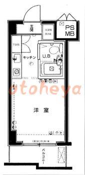 楽器ピアノ可相談 の 賃貸物件 1R 3.9万円の図面１