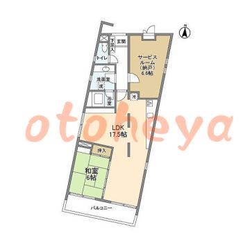 楽器ピアノ可相談 の 賃貸物件 1SLDK 19万円の図面１