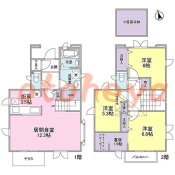 楽器ピアノ可相談 の 賃貸物件 3LDK 24.9万円の図面１
