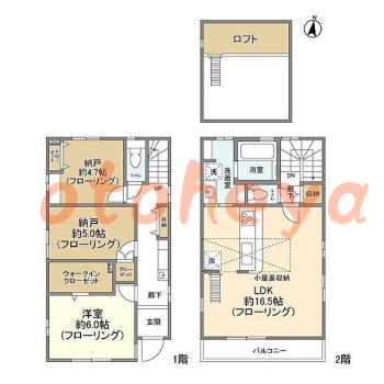 楽器ピアノ可相談 の 賃貸物件 1SLDK 23万円の図面１