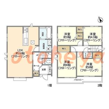 楽器ピアノ可相談 の 賃貸物件 4LDK 23.5万円の図面１
