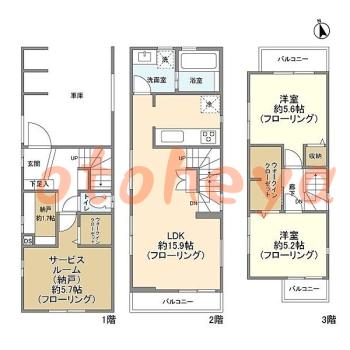 楽器ピアノ可相談 の 賃貸物件 2SLDK 30.5万円の図面１