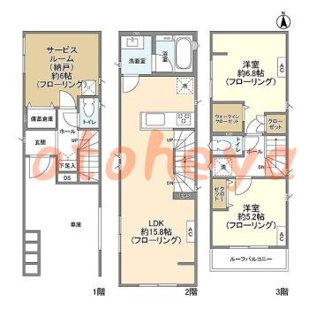 楽器ピアノ可相談 の 賃貸物件 2SLDK 29.5万円の図面１