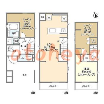 楽器ピアノ可相談 の 賃貸物件 1SLDK 23.9万円の図面１
