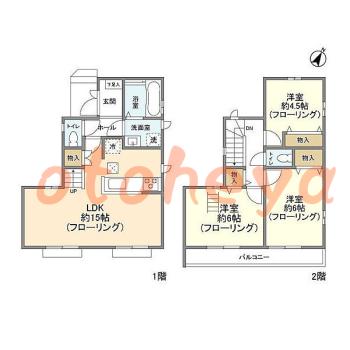 楽器ピアノ可相談 の 賃貸物件 3LDK 18万円の図面１