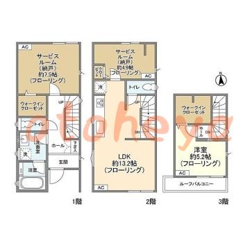 楽器ピアノ可相談 の 賃貸物件 1SLDK 31.5万円の図面１