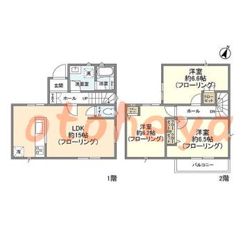 楽器ピアノ可相談 の 賃貸物件 3LDK 21.5万円の図面１