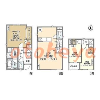 楽器ピアノ可相談 の 賃貸物件 2SLDK 27.6万円の図面１
