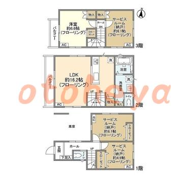 楽器ピアノ可相談 の 賃貸物件 1SLDK 21.7万円の図面１