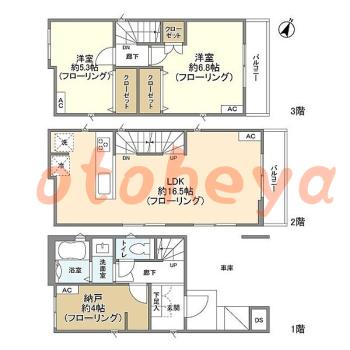 楽器ピアノ可相談 の 賃貸物件 2SLDK 20.3万円の図面１