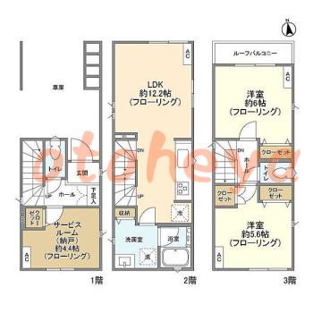 楽器ピアノ可相談 の 賃貸物件 2SLDK 18.4万円の図面１