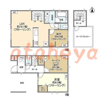 楽器ピアノ可相談 の 賃貸物件 1SLDK 30.5万円の図面１