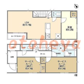 楽器ピアノ可相談 の 賃貸物件 1SLDK 31.8万円の図面１