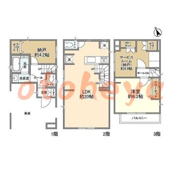 楽器ピアノ可相談 の 賃貸物件 1SLDK 24.2万円の図面１