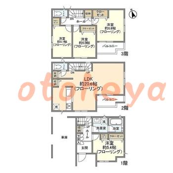 楽器ピアノ可相談 の 賃貸物件 4LDK 24.5万円の図面１