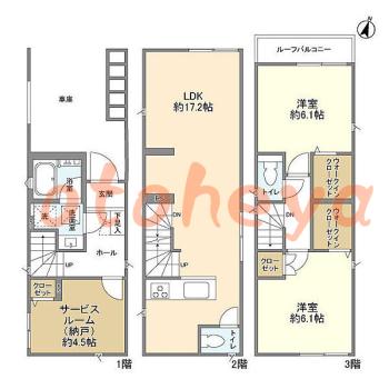楽器ピアノ可相談 の 賃貸物件 2SLDK 19.4万円の図面１
