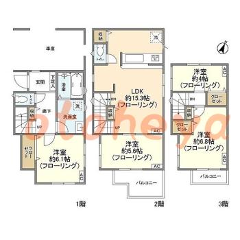楽器ピアノ可相談 の 賃貸物件 4LDK 24.9万円の図面１