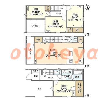 楽器ピアノ可相談 の 賃貸物件 4LDK 19.8万円の図面１