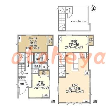 楽器ピアノ可相談 の 賃貸物件 2SLDK 24万円の図面１