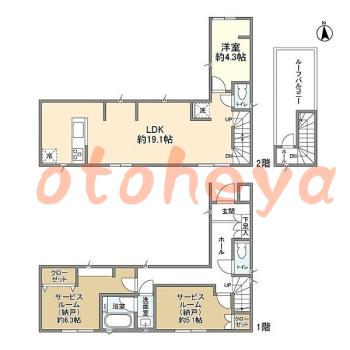 楽器ピアノ可相談 の 賃貸物件 1SLDK 21.1万円の図面１