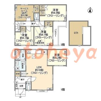 楽器ピアノ可相談 の 賃貸物件 4SLDK 20.5万円の図面１