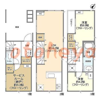 楽器ピアノ可相談 の 賃貸物件 2SLDK 25万円の図面１