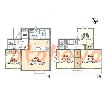 楽器ピアノ可相談 の 賃貸物件 4LDK 21.7万円の図面１