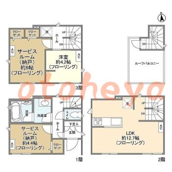 楽器ピアノ可相談 の 賃貸物件 1SLDK 23万円の図面１