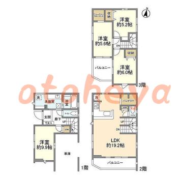 楽器ピアノ可相談 の 賃貸物件 4LDK 17.8万円の図面１