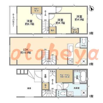 楽器ピアノ可相談 の 賃貸物件 3LDK 19.8万円の図面1