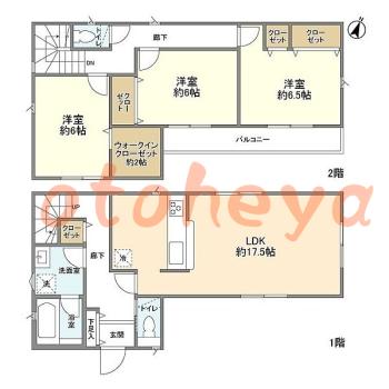 楽器ピアノ可相談 の 賃貸物件 3LDK 18.9万円の図面１