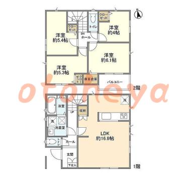 楽器ピアノ可相談 の 賃貸物件 4LDK 20.9万円の図面１