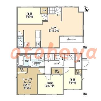 楽器ピアノ可相談 の 賃貸物件 3SLDK 23.1万円の図面１