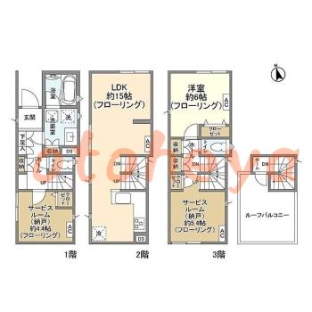 楽器ピアノ可相談 の 賃貸物件 1SLDK 23.6万円の図面１