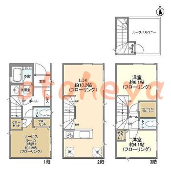 楽器ピアノ可相談 の 賃貸物件 2SLDK 27.5万円の図面１